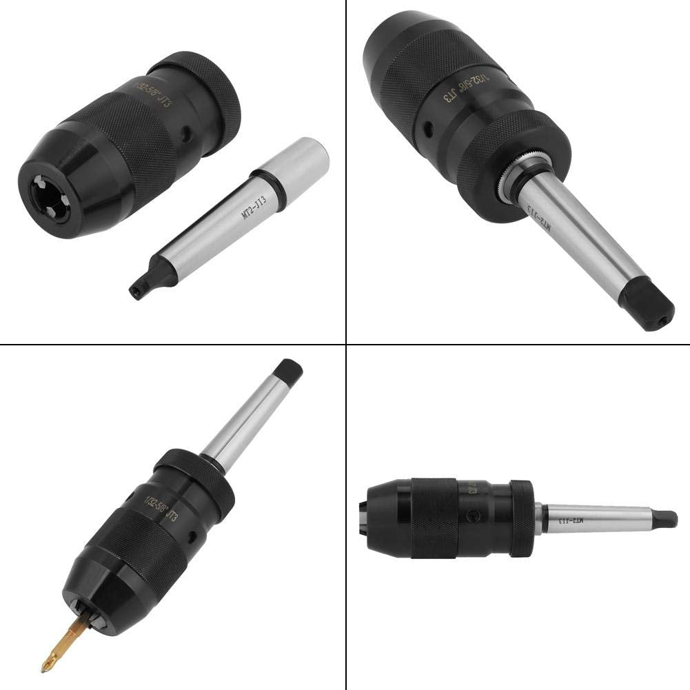 Keyless Drill Chuck Bit, 1-16 mm Kapazität Selbstspannender Keyless Lathe Drill Chuck mit MT2-JT3 Ta