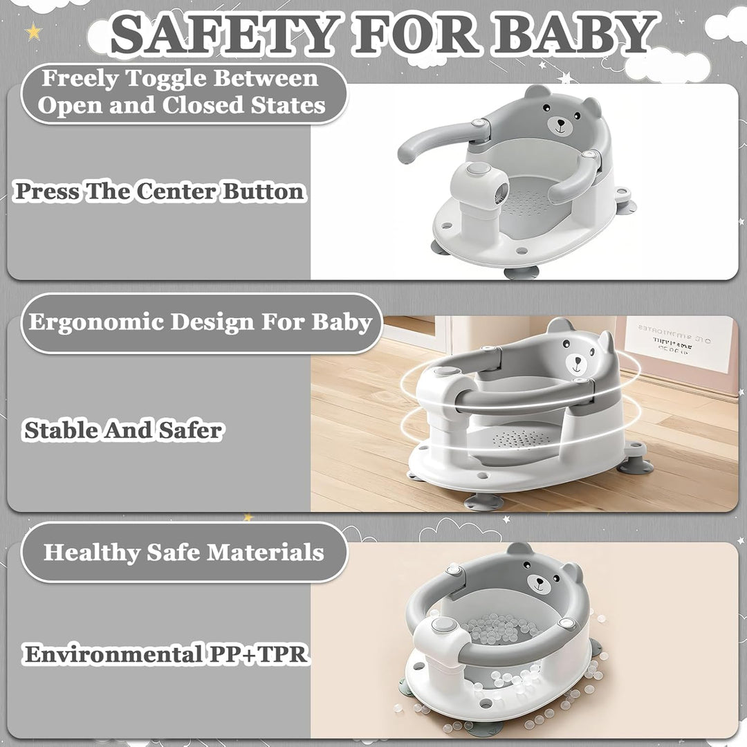 Baby Badewannensitz, Badewannensitz Ab 6 Monate, Badesitz Baby Badewanne Sitz, 360° Rundumschutz, Du