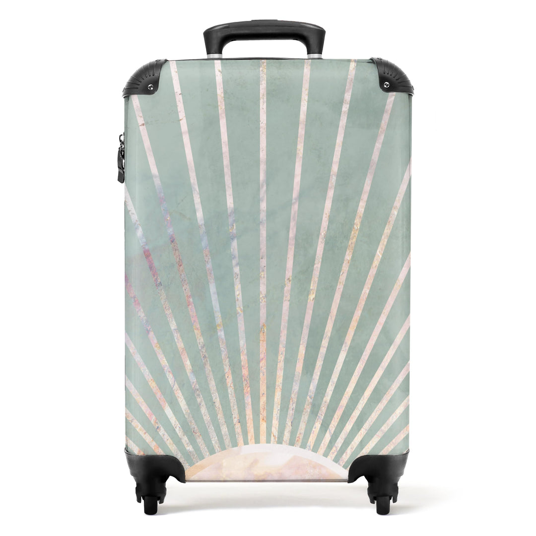NoBoringSuitcases.com® Koffer Handgepäck Trolley Rollkoffer Kleine Reisekoffer mit 4 Rollen - Grün -