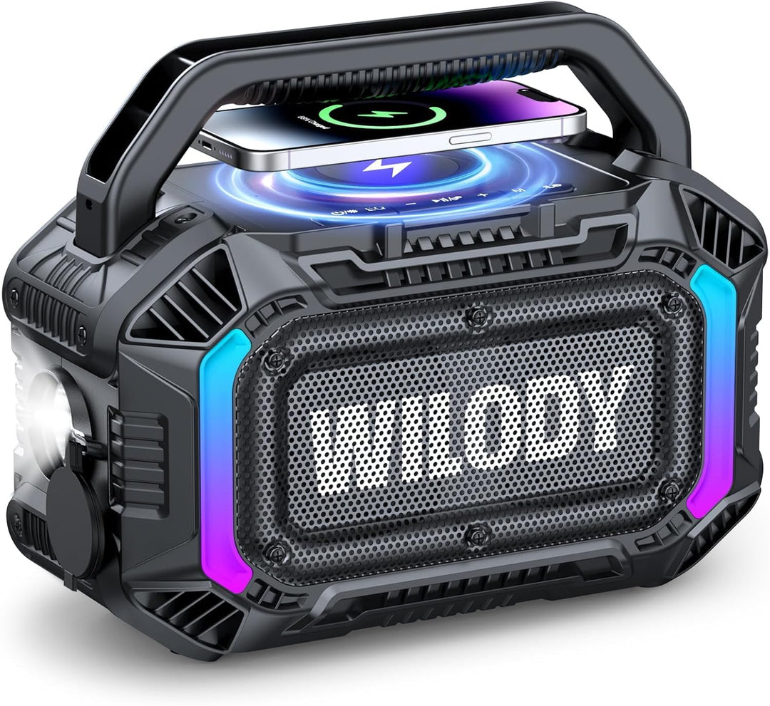Wilody 100W Tragbare Bluetooth Lautsprecher Box,Bluetooth Lautsprecher mit Licht,Musikbox Bluetooth'