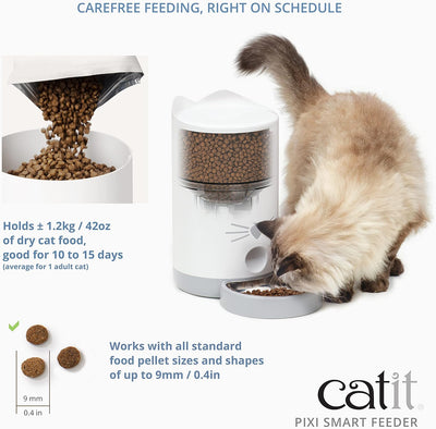 Catit Pixi Smart Futterautomat für Katzen, Steuerung via App, für 1,2kg