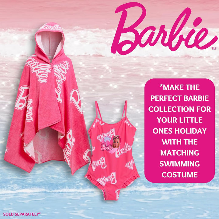 Barbie Mädchen Kapuzenhandtuch 100% Baumwolle Poncho gross Strandtuch Badetuch Schwimmen Wrap Changi
