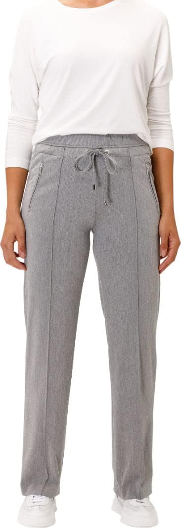 Damen Style Peggy Flared Sportive Fishgrat Slim Hose 38 Silver Grey, 38 Silver Grey