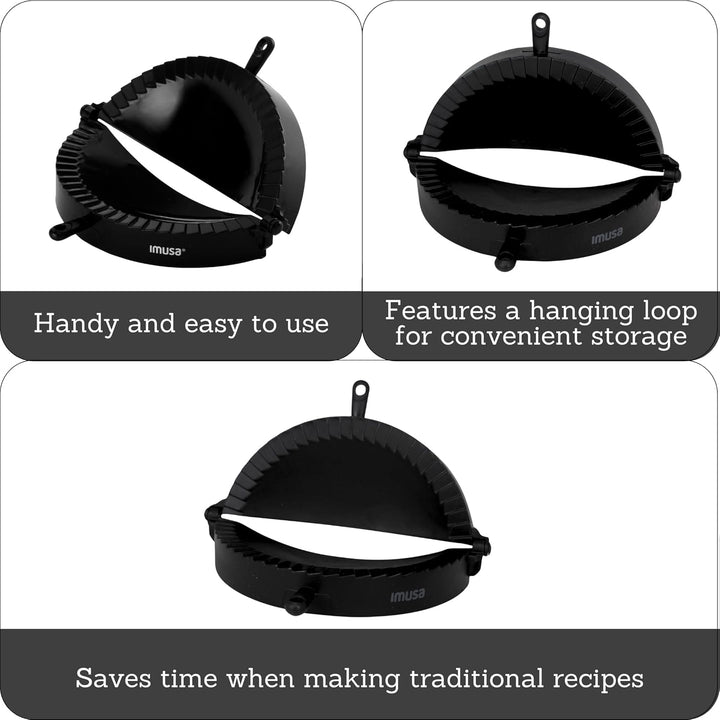 Imusa USA IMU-71006W Jumbo-Form, einfach zu bedienen, Kunststoff, Empanada-Form, Schwarz