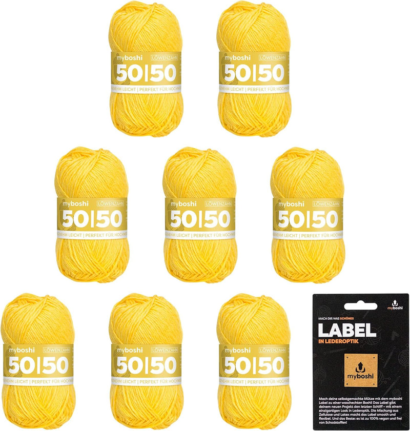 myboshi 50/50-Ganzjahres-Wolle, inkl. original myboshi Label in Lederoptik, für Oberbekleidung geeig