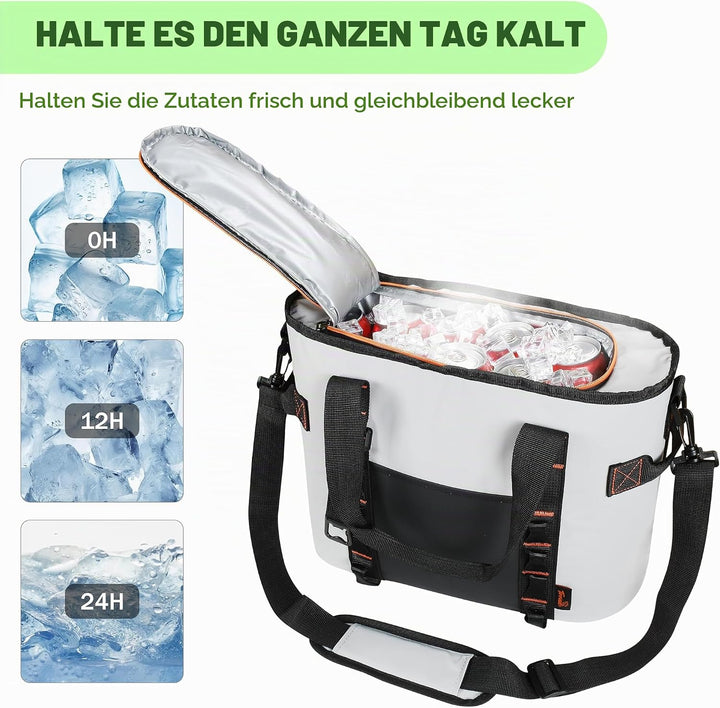 Kato Tirrinia isolierter Kühler-Rucksack, 17L für 20 Dosen, auslaufsicherer Kühlrucksack aus PVC Com