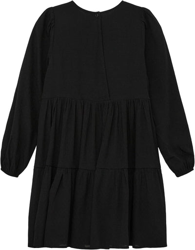 s.Oliver Mädchen Volant Kleid 158 Schwarz 9999, 158 Schwarz 9999