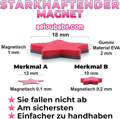 aeioubaby.com BELOHNUNGSTAFEL Magnetisch Gross | Sternchenplan für Wand oder Kühlschrank, 43x32cm. 2