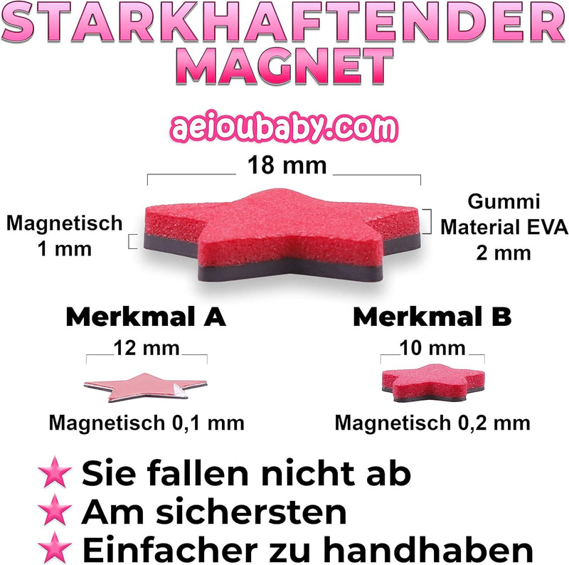 aeioubaby.com BELOHNUNGSTAFEL Magnetisch Gross | Sternchenplan für Wand oder Kühlschrank, 43x32cm. 2