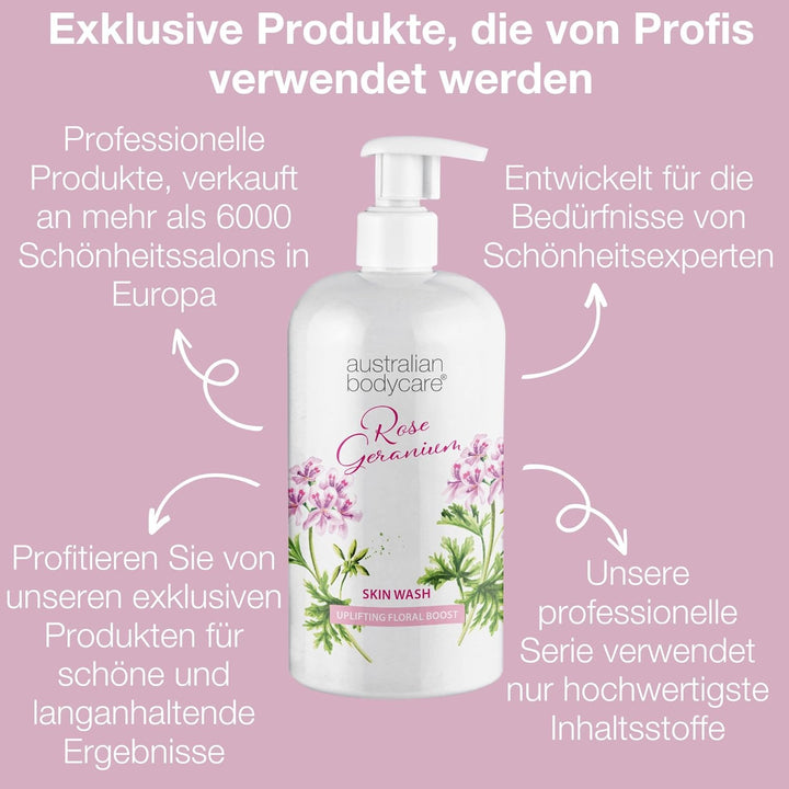 Australian Bodycare Skin Wash Professional 500 ml - Teebaumöl & Rose Duschgel - Für weiche, unreine