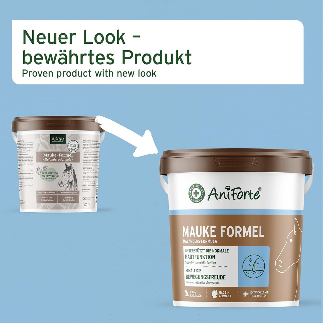 AniForte Mauke Formel für Pferde 1kg - Natürliche Hautpflege & Hufpflege, Unterstützt Stoffwechsel &