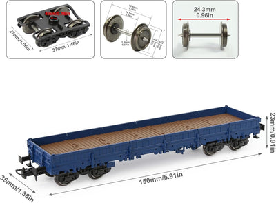 Evemodel 2 STK. Spur H0 1:87 40' Niederbordwagen Güterwagen Modelleisenbahn Transport von schweren (