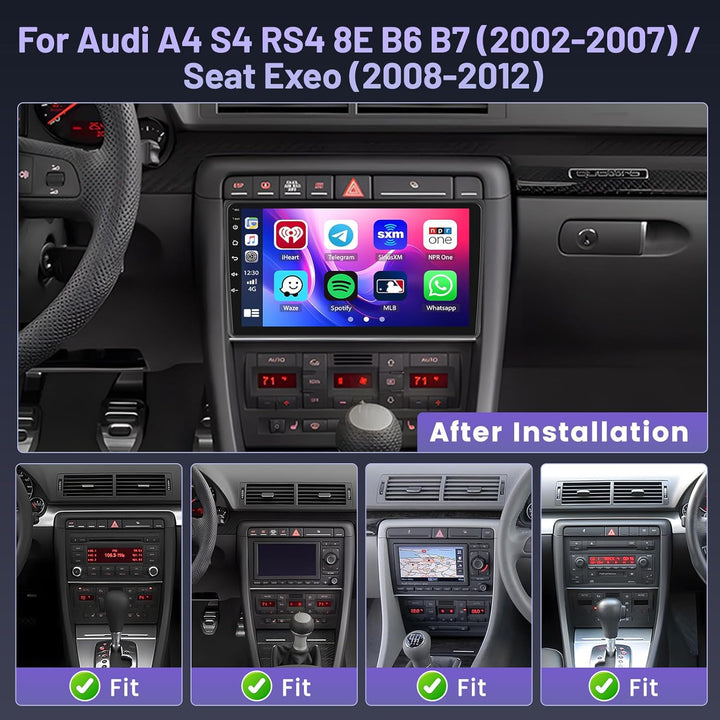 5G WiFi 4+64G Android Autoradio für Audi A4 S4 RS4 8E B6 B7 (2002-2007) / Seat Exeo (2008-2012) Wire