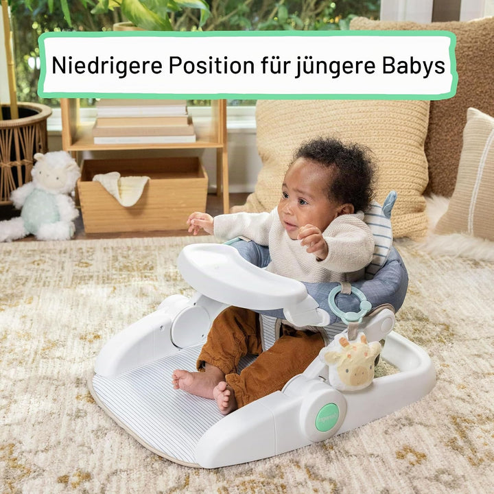 Ingenuity Prop Spot Sitzlernsitz Bodensitz für Baby, abnehmbares Tablett, 2 verknüpfbare Spielzeuge,