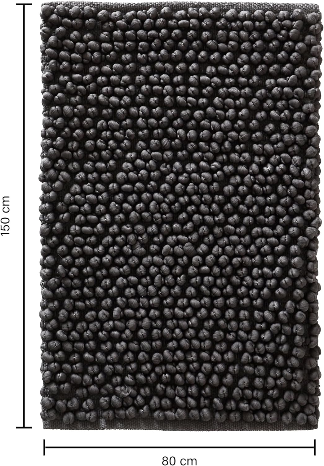 Jotex Hills Badteppich, Popcorn Badematte, Baumwolle und Polyester Mix - Grau, 80x150 cm Grau 80x150