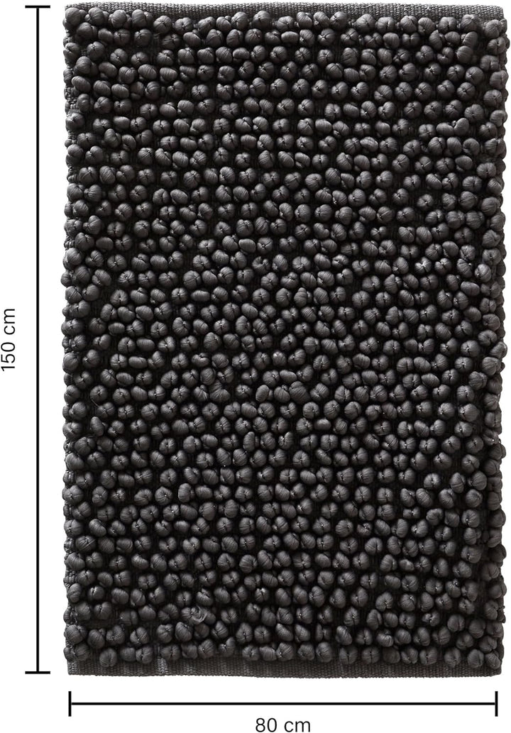 Jotex Hills Badteppich, Popcorn Badematte, Baumwolle und Polyester Mix - Grau, 80x150 cm Grau 80x150