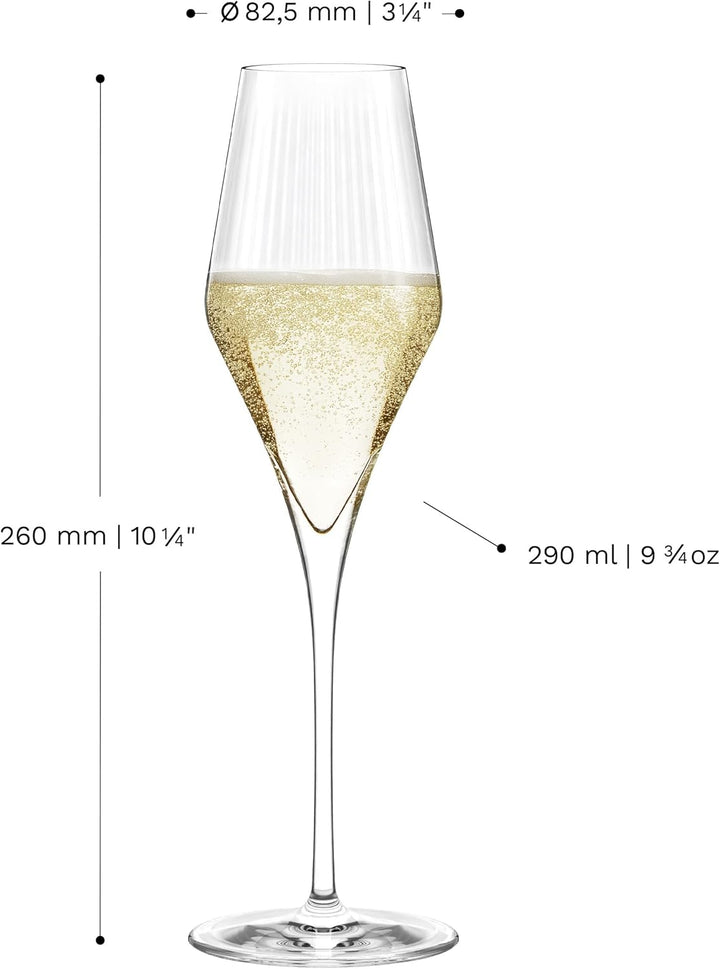 Stölzle Lausitz Champagner Glas Symphony/Elegantes Champagner Gläser Set 6-teilig/Hochwertige Sektgl
