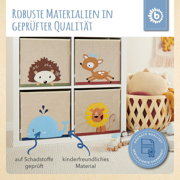 Bieco Regalkorb Kinderzimmer | Aufbewahrungsbox Wal Spielzeug Kinder | Aufbewahrungsbox 33x33x33 für
