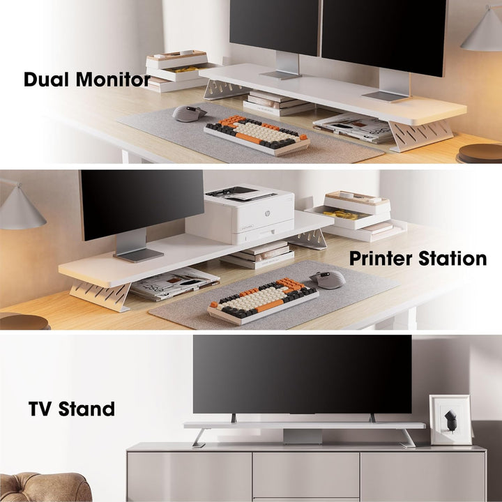 Fenge Dual Monitorständer mit Modernen Metallfüssen Multifunktionaler Bildschirmständer für Computer