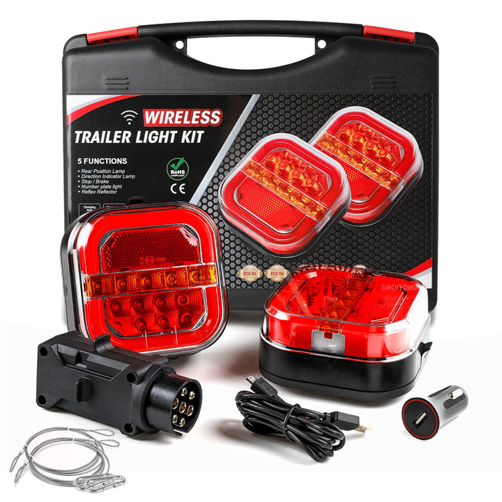 AOHEWEI Kabellose Beleuchtung LED Set Magnetische Anhänger Rücklichter Kabel frei 12V/24V LKW hinten