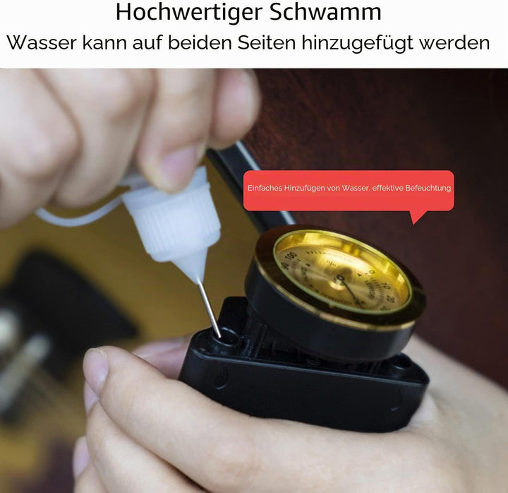 Gitarren Luftbefeuchter, 2 in 1 Hygrometer mit 100ml Tropfflasche für Akustikgitarren Konzertgitarre