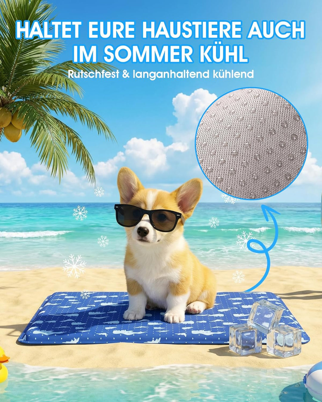 petnf Kühlmatte Für Hunde Selbstkühlend 90 x 60 cm, Langlebige Kratzfeste Oberfläche Hund Kühlmatte,