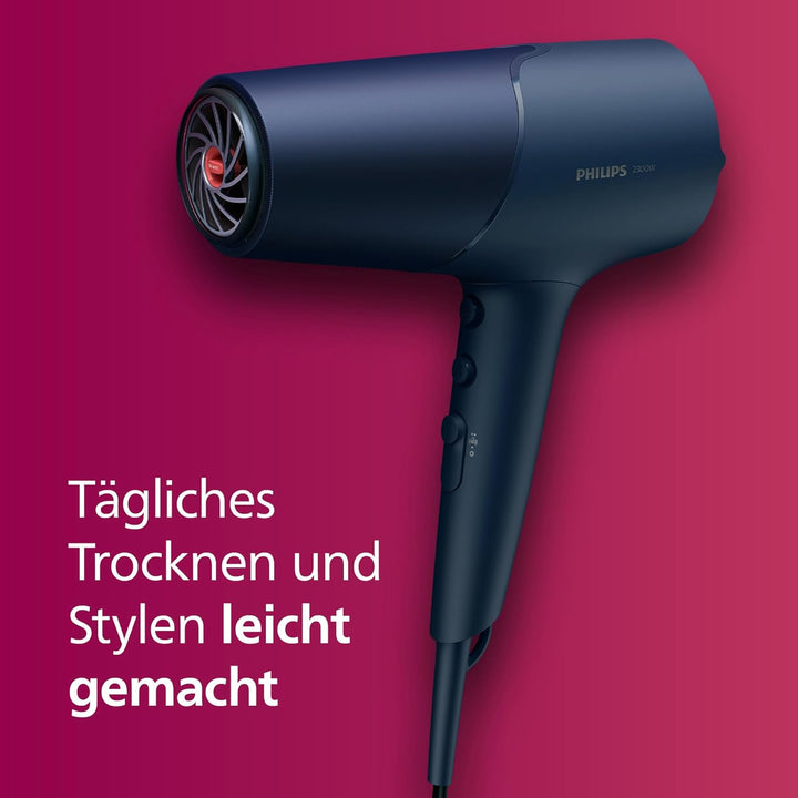 Philips 5000 Series Haartrockner – Föhn mit ThermoShield Technologie, Volumendiffusor und 9 mm und 1
