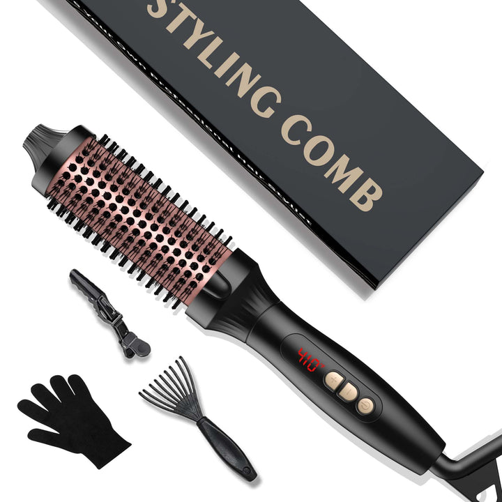 Thermal Brush, Wärmebürste Thermobürste 38mm, UKLISS Rundbürste LCD-Anzeige 120-210℃, Leichte Heat B
