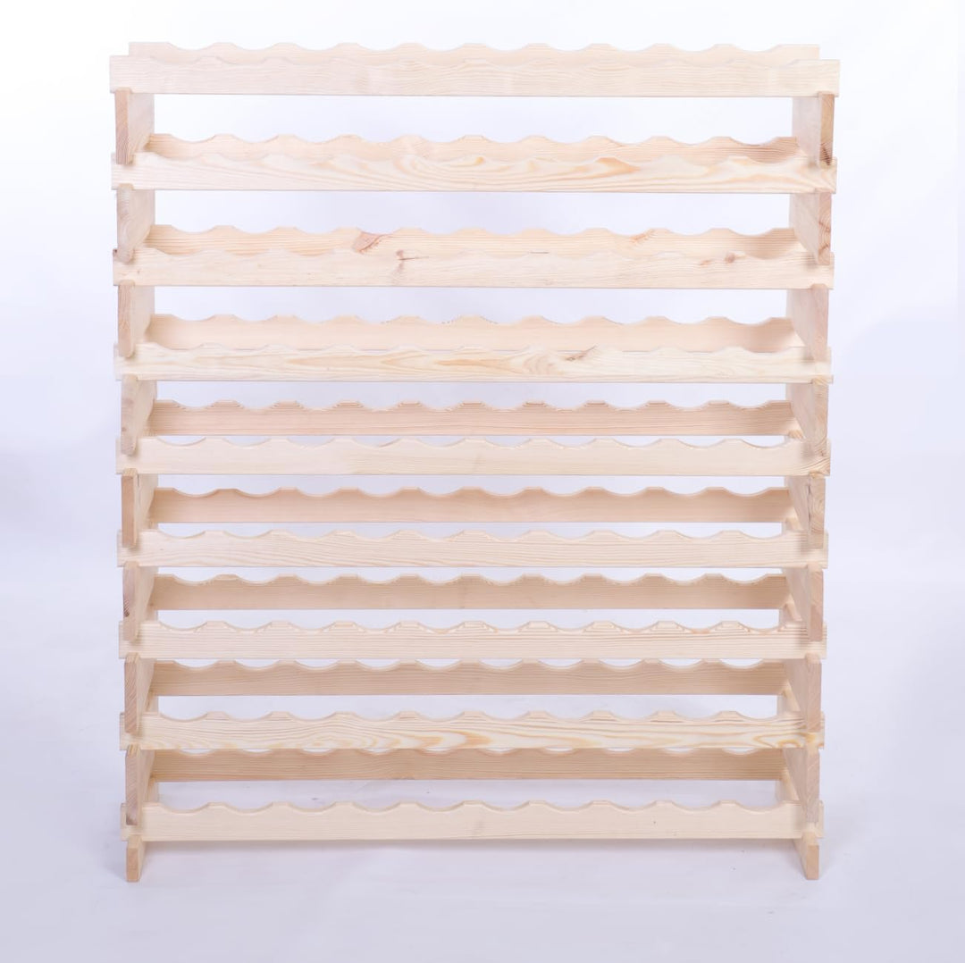 PROREGAL Weinregal VINOTECA Flex PRO | HxBxT 121x103x28cm | 90 Flaschen auf 9 Ebenen | Massives Kief