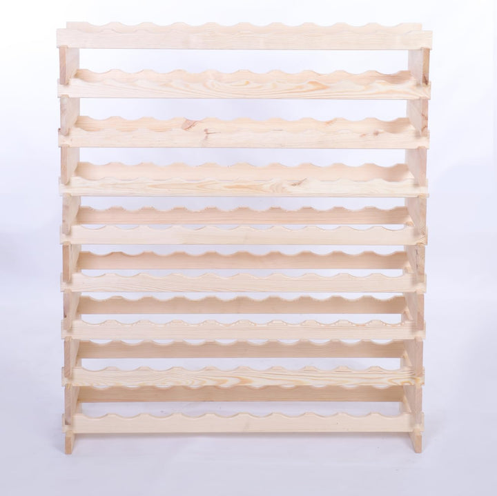 PROREGAL Weinregal VINOTECA Flex PRO | HxBxT 121x103x28cm | 90 Flaschen auf 9 Ebenen | Massives Kief