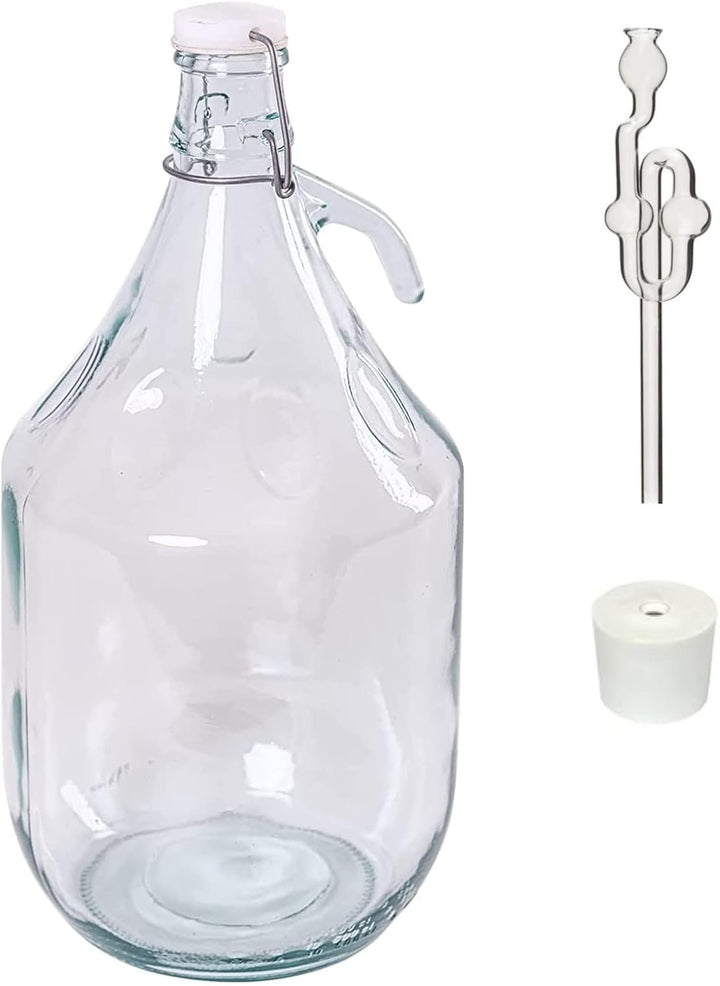 5L Bügelflaschen Weinballon Bügelverschluss Flasche + Stopfen + Gärröhrchen (2), 2