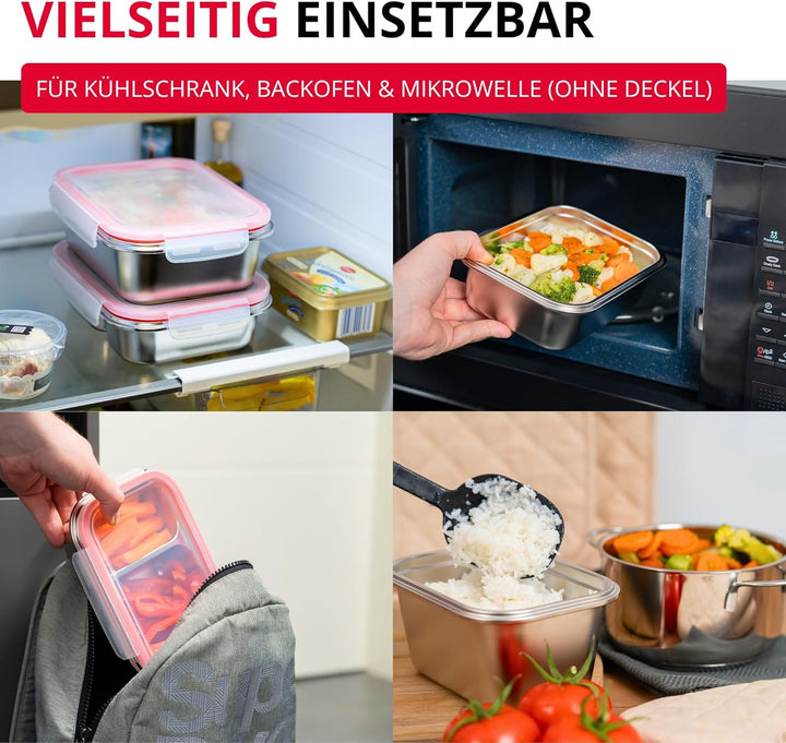Westmark Edelstahl Lunchbox – Auslaufsichere Brotdose – Mikrowellen- & Ofenfest, BPA-frei – Bento Bo