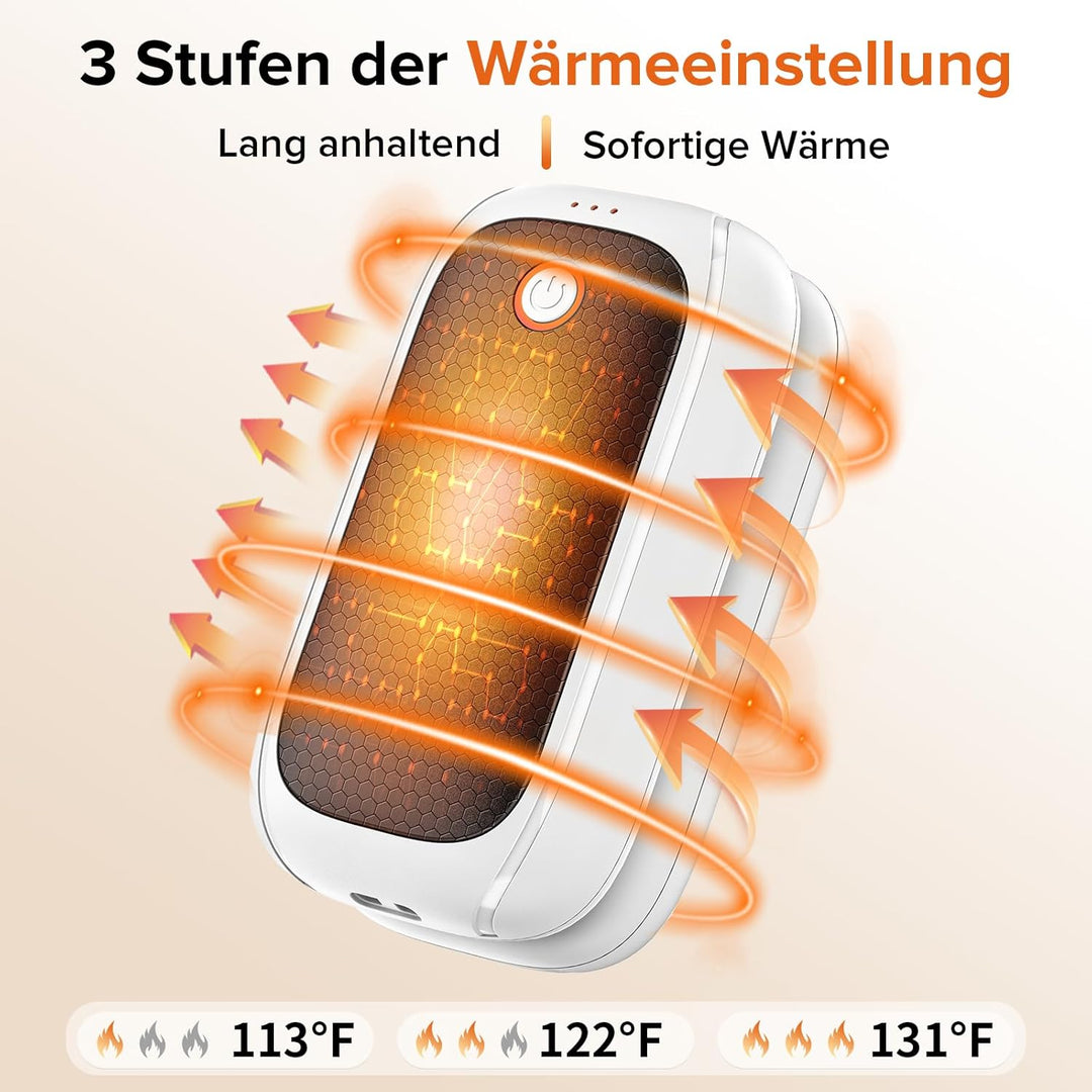 2er-Pack Wiederaufladbare Handwärmer, Magnetische Elektrische Handwärmer Taschen, 12 Stunden Maximal
