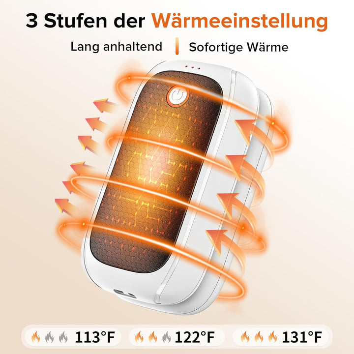 2er-Pack Wiederaufladbare Handwärmer, Magnetische Elektrische Handwärmer Taschen, 12 Stunden Maximal