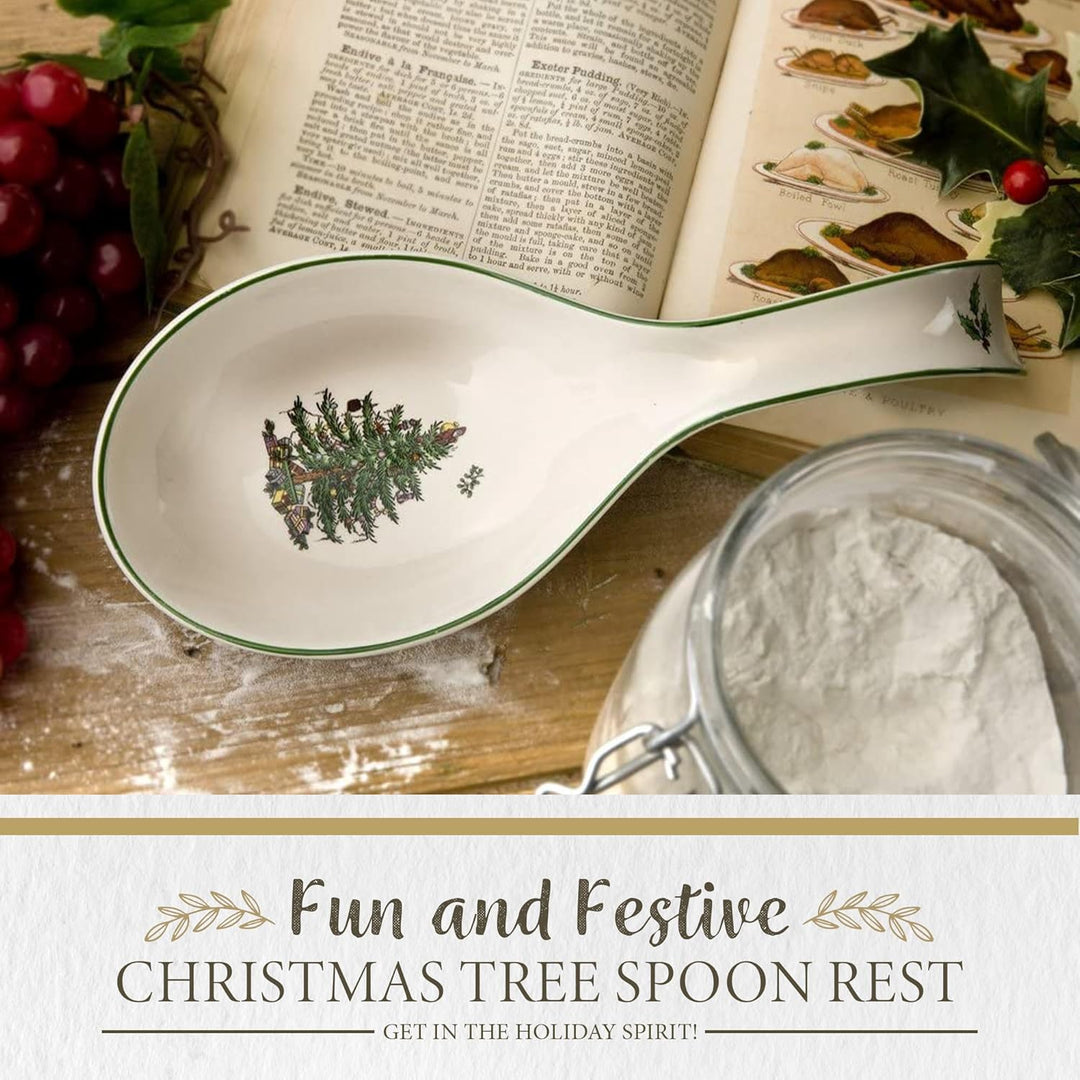 Spode Weihnachtsbaum-Löffelablage, 30,5 cm, festliche Kochutensilienablage, Weihnachtsspatel & Schöp