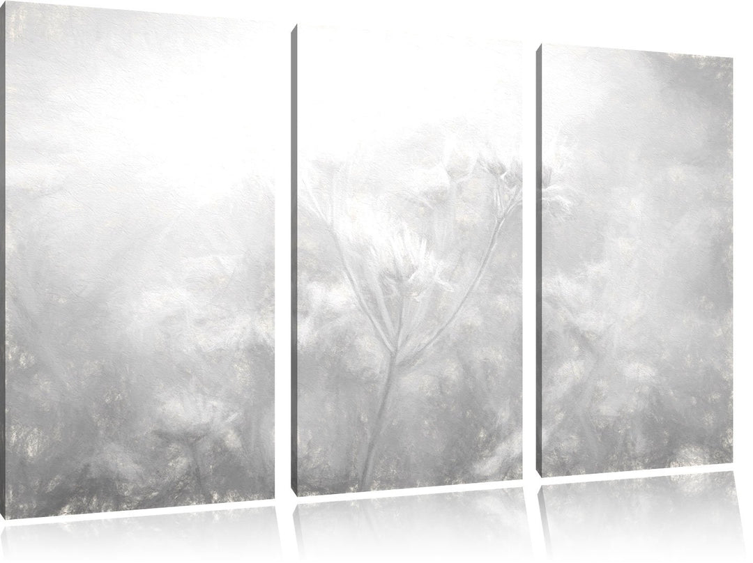 Pixxprint Romantische Blumenwiese als Leinwandbild/Grösse: 3 Teilig (120x80) cm/Wandbild/Kunstdruck/