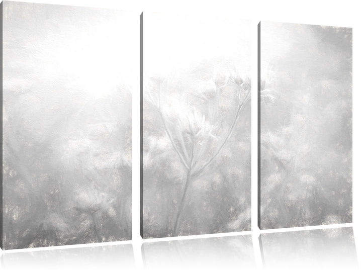 Pixxprint Romantische Blumenwiese als Leinwandbild/Grösse: 3 Teilig (120x80) cm/Wandbild/Kunstdruck/