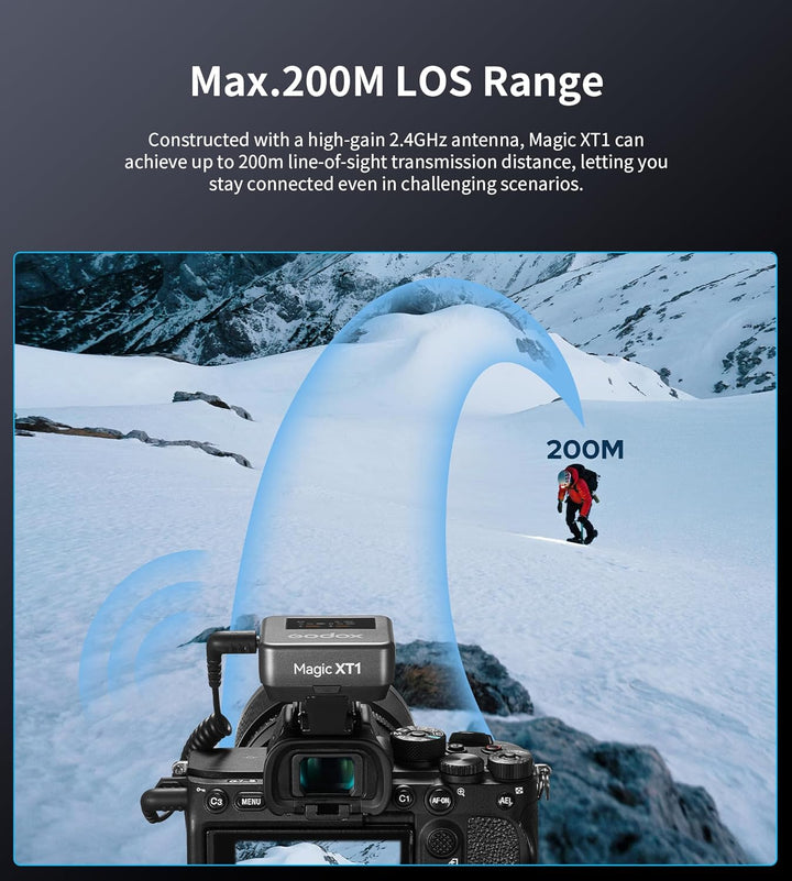 Godox Drahtloses Lavalier-Mikrofon mit Rauschunterdrückung &amp; OLED-Touchscreen,16H Batterielebensdaue