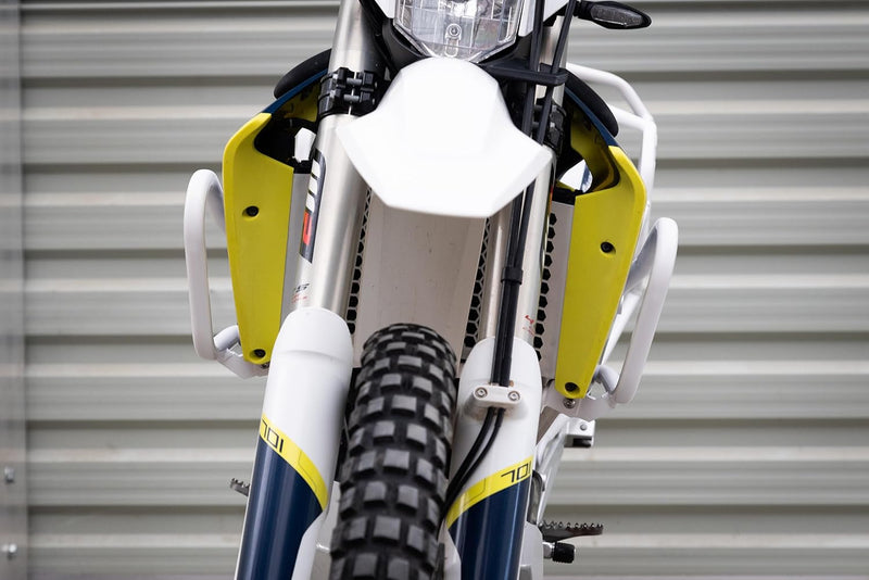 Sturzbügel Motorschutzbügel für Husqvarna 701 KTM 690 weiss Yakk EXP (Weiss), Weiss
