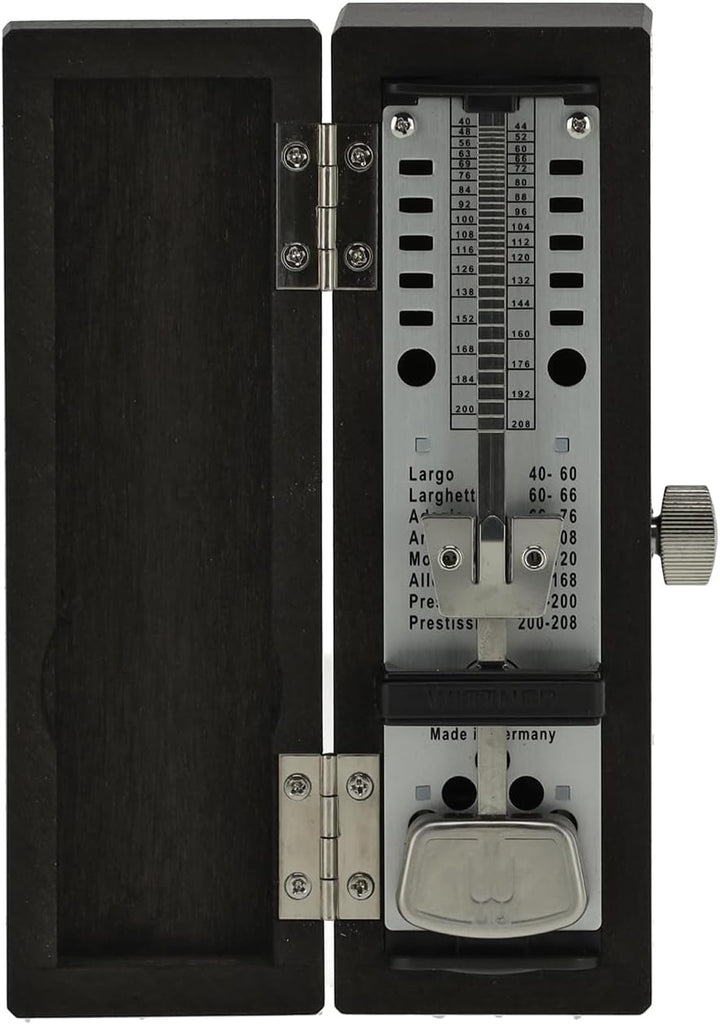 Wittner Metronom 880260 Holzgehäuse ohne Glocke Taktell Super Mini schwarz matt, schwarz matt