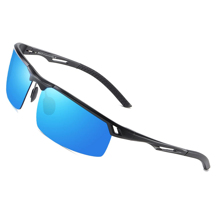 DUCO Sonnenbrille für Herren Retro Polarisierte Sonnenbrille Ultraleichte Sportbrille Al-Mg Metallra
