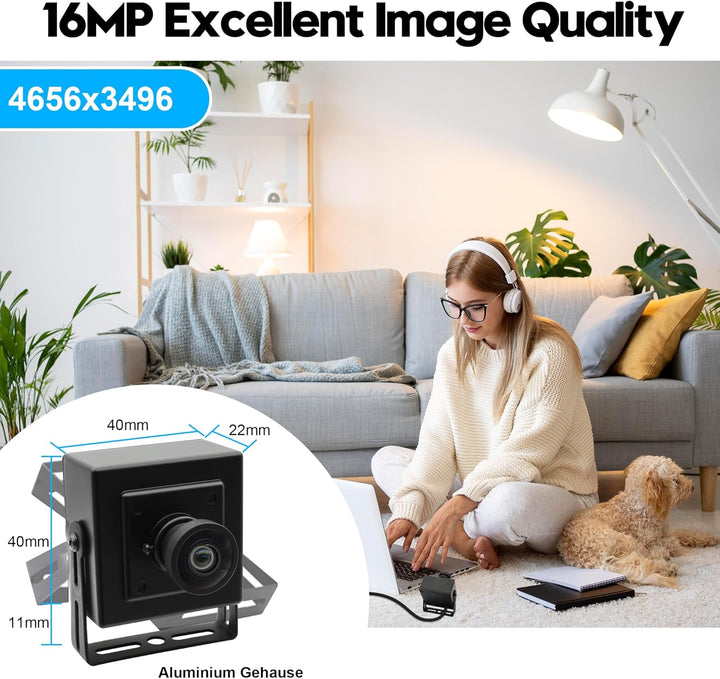 Svpro 16MP USB Kamera Weitwinkel 120 Grad verzerrungsfreie Webcam für Computer Laptop, Embedded Vide