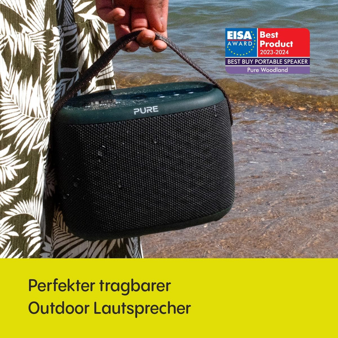Pure Woodland Outdoor Lautsprecher mit Bluetooth & DAB+/FM Radio (wasserdicht IP67, robust, tragbar,