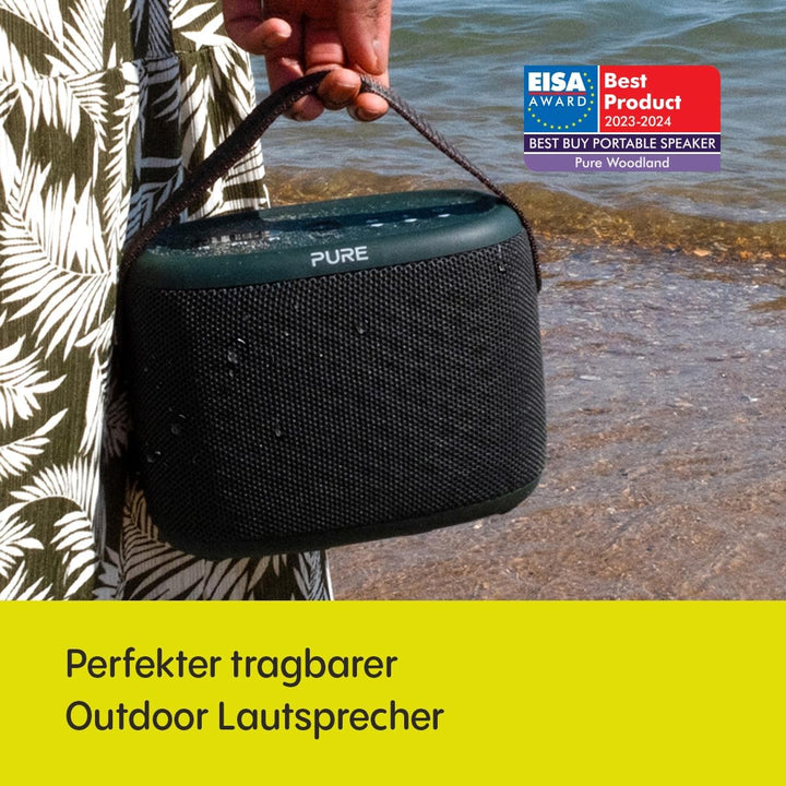 Pure Woodland Outdoor Lautsprecher mit Bluetooth & DAB+/FM Radio (wasserdicht IP67, robust, tragbar,