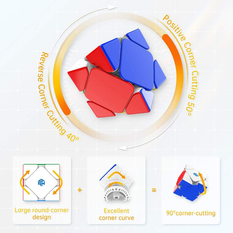 GAN Skewb, 8 Magnete Speedcube Gans Cube Magischer Würfel Puzzle Cube Spielzeug (8 Magnete Standard-