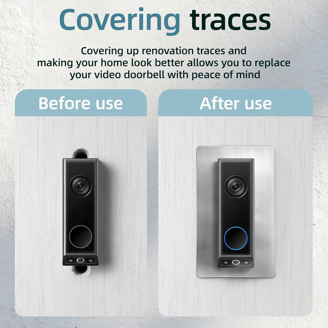 Edelstahl-Blende für Eufy Video Doorbell E340 - Wandplatte Geeignet für Eufy Videotürklingel E340, S
