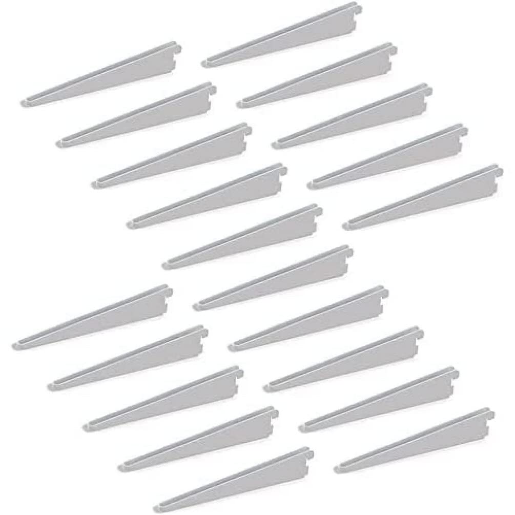 Emuca - Regalwinkel für Leistenprofil, doppelte Bohrung, Durchlass 32 mm 170mm, Set aus 20 Stück, We