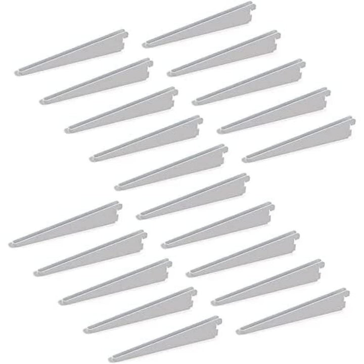 Emuca - Regalwinkel für Leistenprofil, doppelte Bohrung, Durchlass 32 mm 170mm, Set aus 20 Stück, We