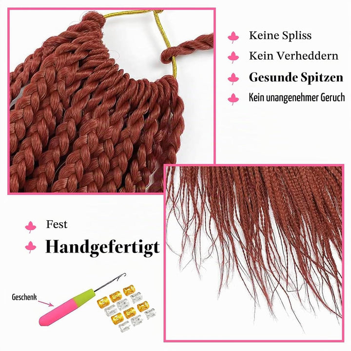 Box Crochet Braids Haarverlängerungen 6 Packs 24 Zoll Synthetische Flechtfrisur 22 Stränge/Pack Croc