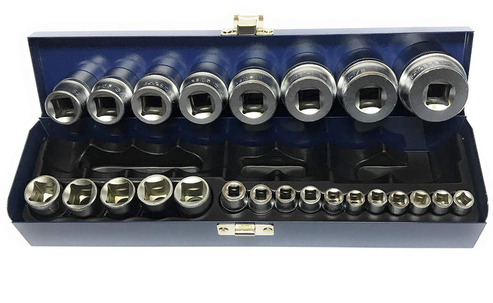 24 x Steckschlüssel-Einsätze Schraubenschlüssel Nusskasten Stecknuss Stecknüsse SAE ZOLL ZÖLLIG 1/4"